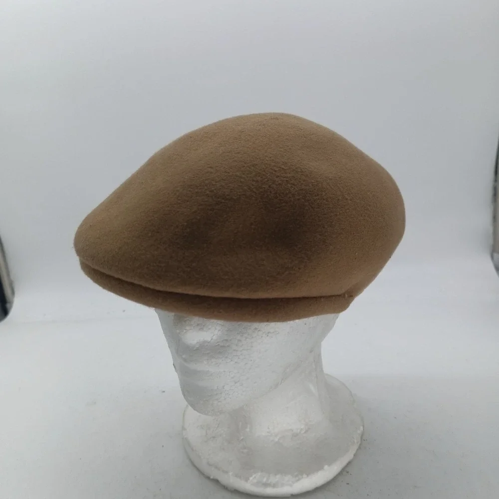 Stetson Cuffley Cap Mens Large Tan Wool Water Repellent Flat Cap Made In England